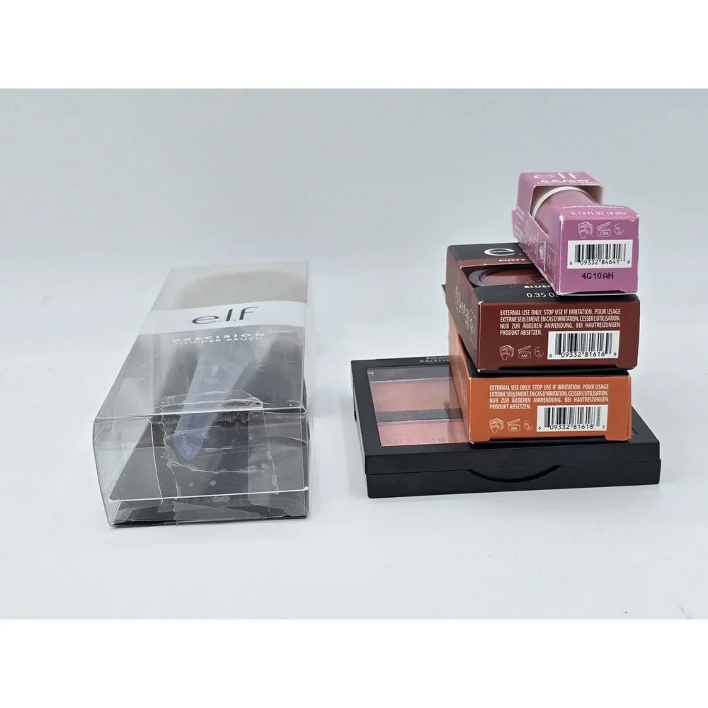 5 Lot NEW e.l.f. Powder Blush Palette Light-Blush&Glow +Powder Brush Putty Blush